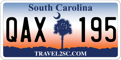 SC license plate QAX195