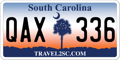SC license plate QAX336