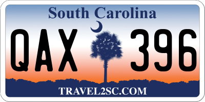 SC license plate QAX396