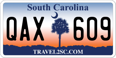 SC license plate QAX609