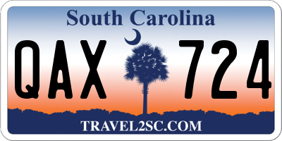 SC license plate QAX724