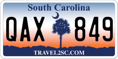 SC license plate QAX849