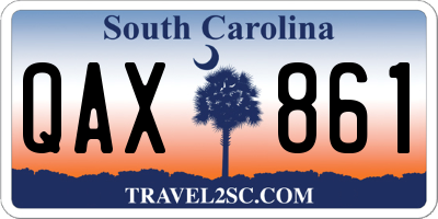 SC license plate QAX861