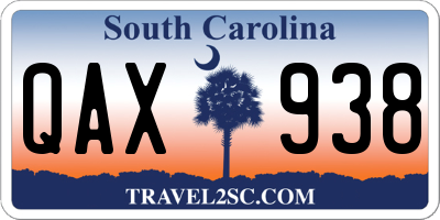 SC license plate QAX938