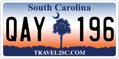 SC license plate QAY196
