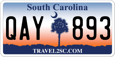 SC license plate QAY893