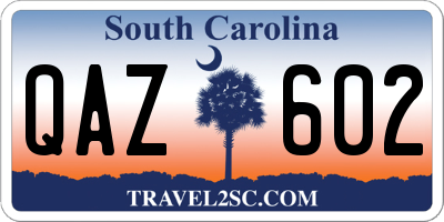 SC license plate QAZ602