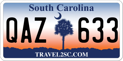 SC license plate QAZ633