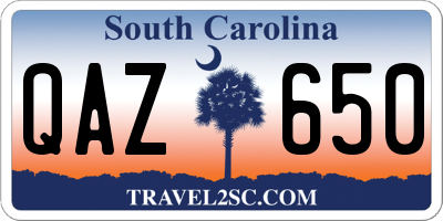 SC license plate QAZ650