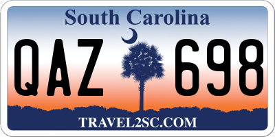 SC license plate QAZ698