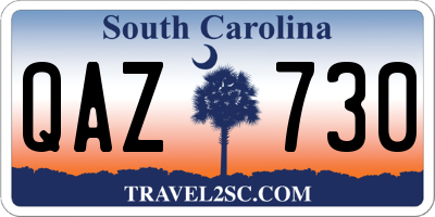 SC license plate QAZ730