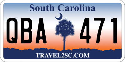 SC license plate QBA471