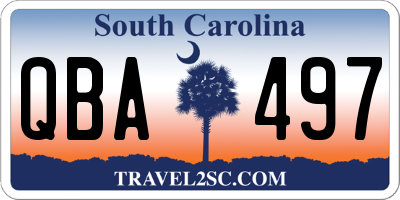 SC license plate QBA497