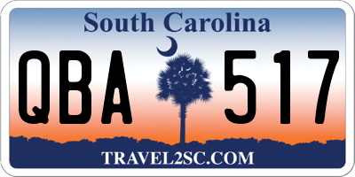 SC license plate QBA517