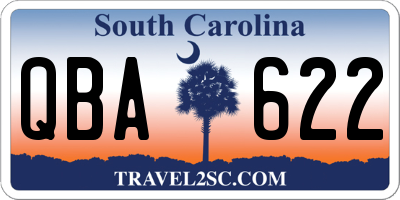 SC license plate QBA622