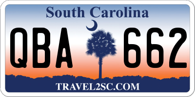 SC license plate QBA662