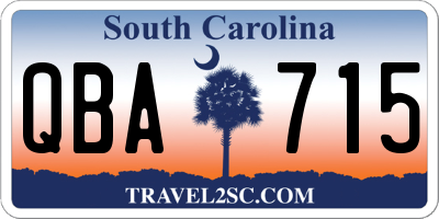 SC license plate QBA715