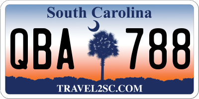 SC license plate QBA788