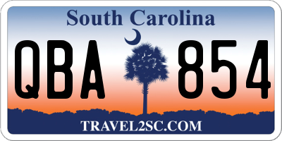 SC license plate QBA854