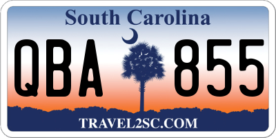 SC license plate QBA855