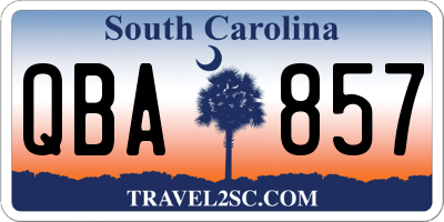 SC license plate QBA857