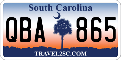 SC license plate QBA865
