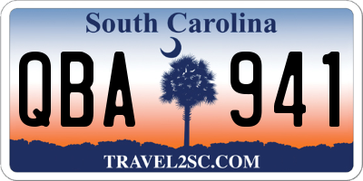 SC license plate QBA941