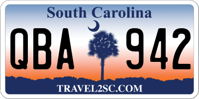 SC license plate QBA942