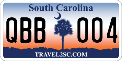 SC license plate QBB004
