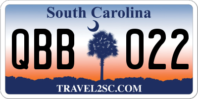 SC license plate QBB022