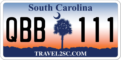 SC license plate QBB111