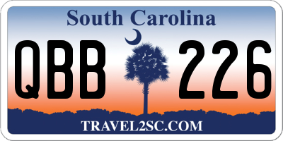 SC license plate QBB226