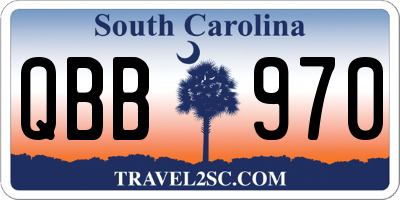SC license plate QBB970