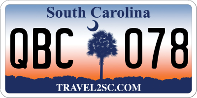 SC license plate QBC078