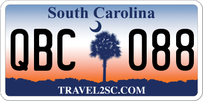 SC license plate QBC088