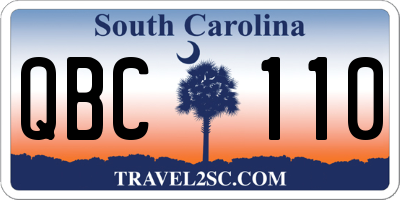SC license plate QBC110