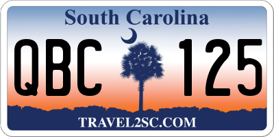 SC license plate QBC125