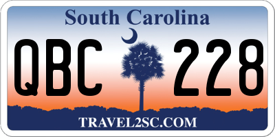SC license plate QBC228