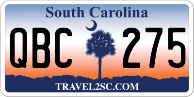SC license plate QBC275