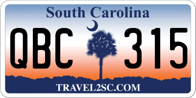 SC license plate QBC315