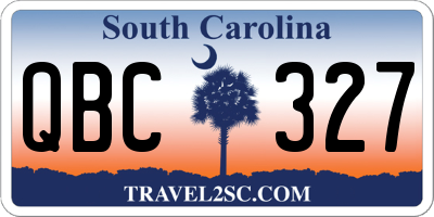 SC license plate QBC327