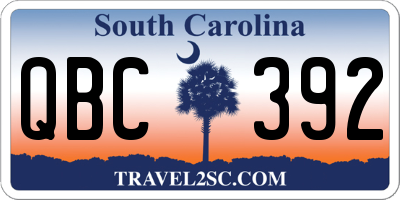 SC license plate QBC392