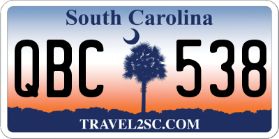 SC license plate QBC538