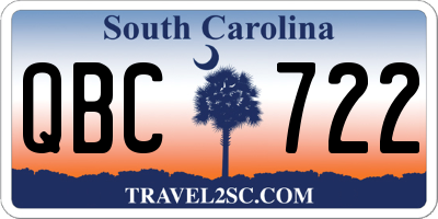 SC license plate QBC722