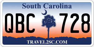 SC license plate QBC728