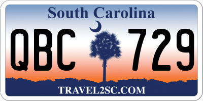 SC license plate QBC729