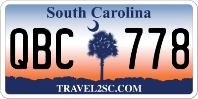 SC license plate QBC778