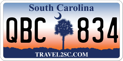 SC license plate QBC834
