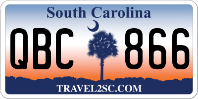 SC license plate QBC866