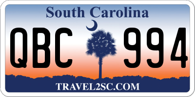 SC license plate QBC994